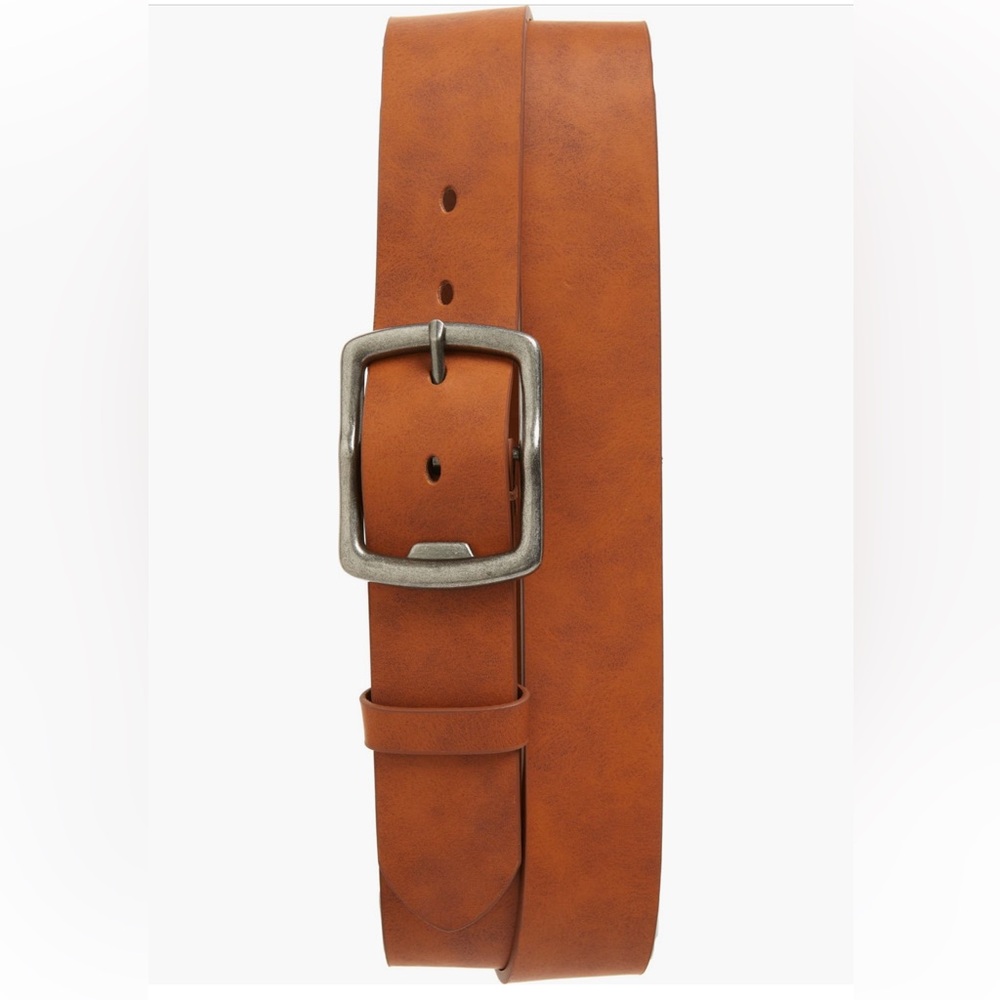NWT Open Edit Tan Leather Belt with Bottle Opener Buckle